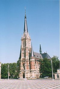 Die Petri Kirche in Chemnitz auf dem Theaterplatz