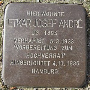 Stolperstein von Edgar Andre in Hamburg