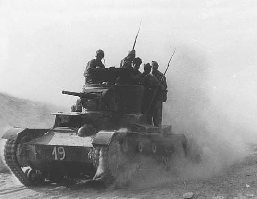 Interbrigadisten der XI. Internationalen Brigade bei Belchite 1937